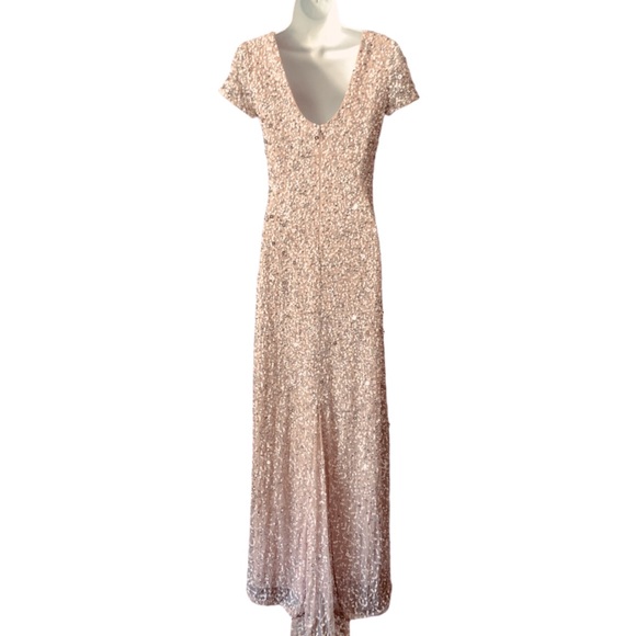 Adrianna Papell x BHLDN Lucent 0 / XS Pink Allover Sequins Maxi Gown - Picture 7 of 12